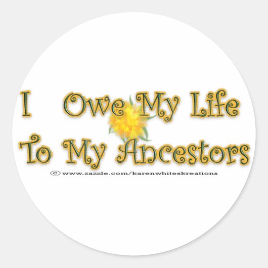 私の人生は先祖のステッカーのおかげだ ラウンドシール (正面)