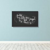 私の人生は完璧ではなく、髪は キャンバスプリント (インサイチュ (ウッドフロア))