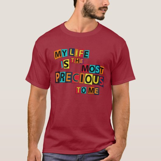 私の人生は私にとって最も大切 Colorful Block Tシャツ (正面)