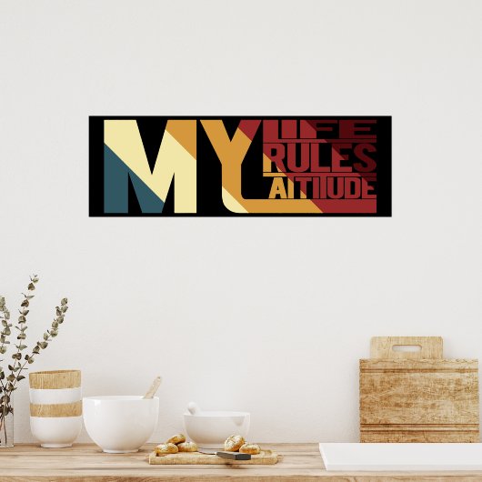 私の人生は私の態度を決める ポスター (キッチン)