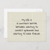 私の人生は絶え間ないバトルジョークのバスルームのタイル ポストカード (正面/裏面)