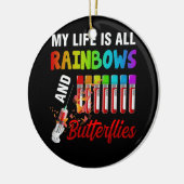 私の人生は虹と蝶の静脈切開術である セラミックオーナメント (左)
