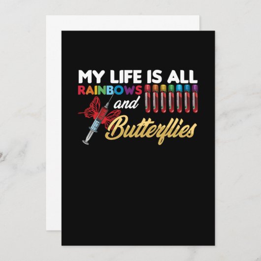 私の人生は虹の蝶の静脈切開術のすべてである 招待状 (正面/裏面)