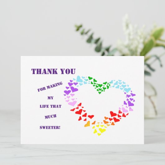 私の人生をこんなに甘くしてくれてありがとう！ サンキューカード (スタンド正面)