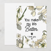 私の人生をより良くするホワイトバレンタイン 案内状 (正面/裏面)