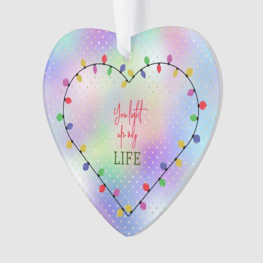 私の人生をライトアップするクリスマスライトハート オーナメント (正面)