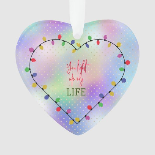 私の人生をライトアップするクリスマスライトハート オーナメント (正面)