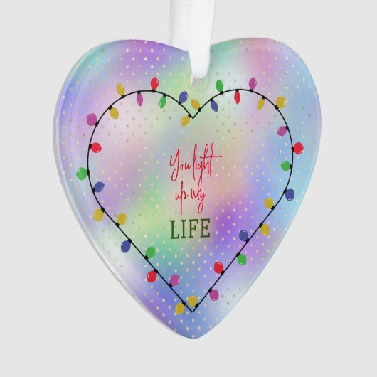 私の人生をライトアップするクリスマスライトハート オーナメント (正面)