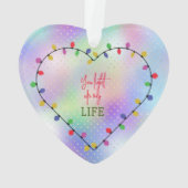 私の人生をライトアップするクリスマスライトハート オーナメント (裏面)