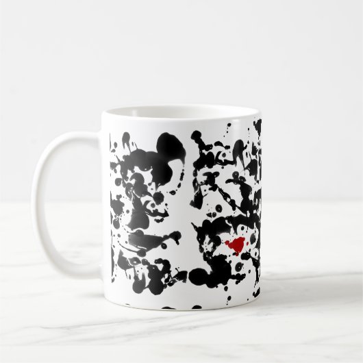 私の人生を彩る |黒インク コーヒーマグカップ (左)