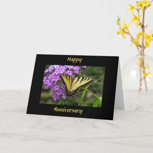 私の人生を愛して幸せな「記念日」 カード (黄色い花)