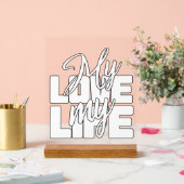 私の人生を愛する アクリルサイン (ウェディング)