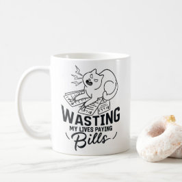 私の人生を無駄にするおもしろい猫デザイン コーヒーマグカップ