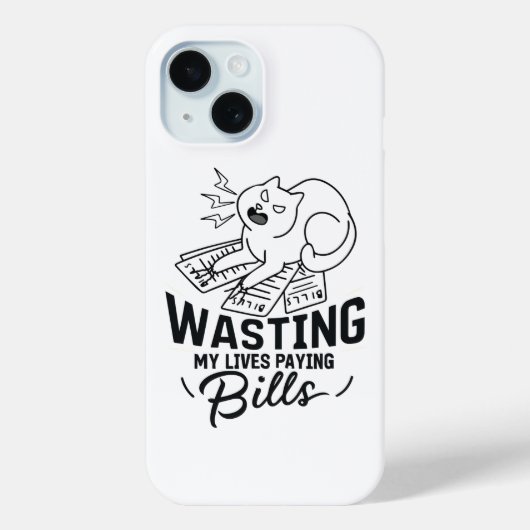 私の人生を無駄にするおもしろい猫デザイン Case-Mate iPhoneケース (裏面)