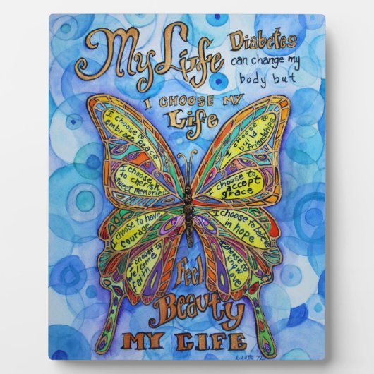 私の人生感動的糖尿病詩 フォトプラーク (正面)