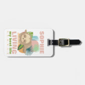 私の人生最高のを可愛いナマズおもしろい ラゲッジタグ (正面横)