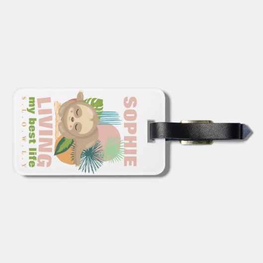 私の人生最高のを可愛いナマズおもしろい ラゲッジタグ (裏面横)