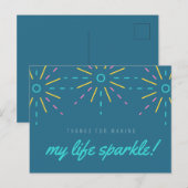 私の人生輝き インスピレーション 名言 水彩 ブルー ポストカード (正面/裏面)