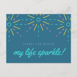 私の人生輝き インスピレーション 名言 水彩 ブルー ポストカード