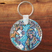 私の人生、私の選択。プリンセスのような女性とフラクタル キーホルダー (正面)