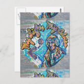 私の人生、私の選択。プリンセスのような女性とフラクタル ポストカード (正面/裏面)