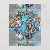 私の人生、私の選択。プリンセスのような女性とフラクタル ポストカード (正面)