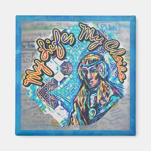 私の人生、私の選択。プリンセスのような女性とフラクタル マグネット (正面)