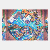 私の人生、私の選択。プリンセスのような女性とフラクタル ラッピングペーパーシート (正面)