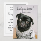 私の人間が引退する犬の写真 引退パーティー 招待状 (正面/裏面)