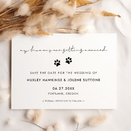 私の人間が結婚しているミニマル犬の足 セーブザデート