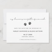 私の人間が結婚しているミニマル犬の足 セーブザデート (正面)