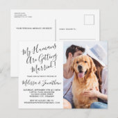 私の人間が結婚している写真ペット結婚ズ インビテーションポストカード (正面/裏面)