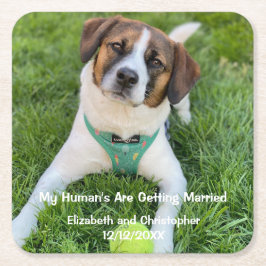 私の人間が結婚している婚約写真 スクエアペーパーコースター