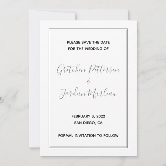 私の人間が結婚している犬の写真を保存する 招待状 (裏面)