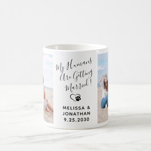 私の人間が結婚する2つのペット犬の写真 コーヒーマグカップ (中央)