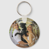 私の人間が結婚する カスタム犬写真 キーホルダー (裏面)