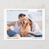 私の人間が結婚する ペットの結婚式 婚約 案内ポストカード (正面)