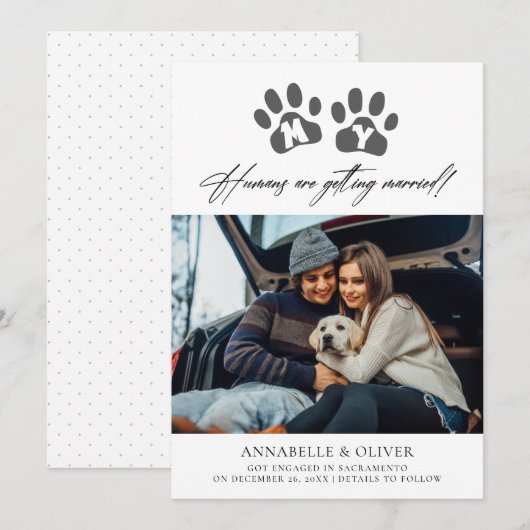 私の人間が結婚 |婚約 案内状 (正面/裏面)