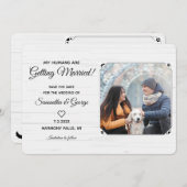 私の人間が結婚 – 犬セーブ・ザ・デート 招待状 (正面/裏面)