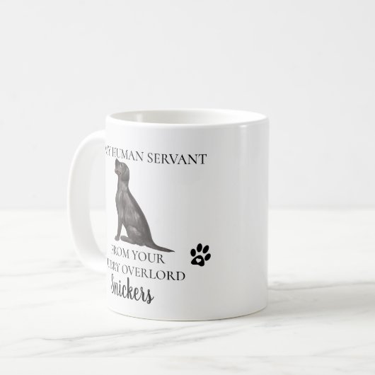 私の人間の召使いおもしろい犬ギフトラブラドールラボへ コーヒーマグカップ (正面左)