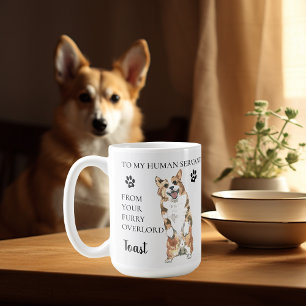 私の人間の召使いおもしろい犬ギフトCorgi恋人 コーヒーマグカップ