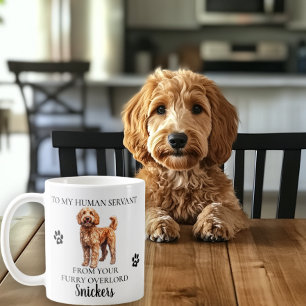 私の人間の召使いおもしろい犬Goldendoodleへ コーヒーマグカップ
