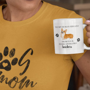 私の人間の召使へ 面白い犬のプレゼント コーギー コーヒーマグカップ