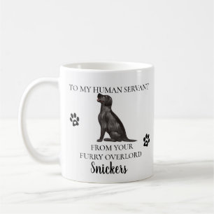 私の人間の召使へ 面白い犬のプレゼント ラブラドール ラブ コーヒーマグカップ
