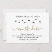 私の人間の結婚 ペット写真 ウェディング セーブザデート (正面)