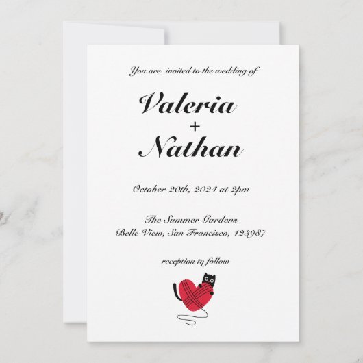 私の人間はことわざWe do Cat Photo 招待状 (裏面)