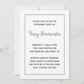 私の人間は引退している犬の写真の退職パーティー 招待状 (裏面)