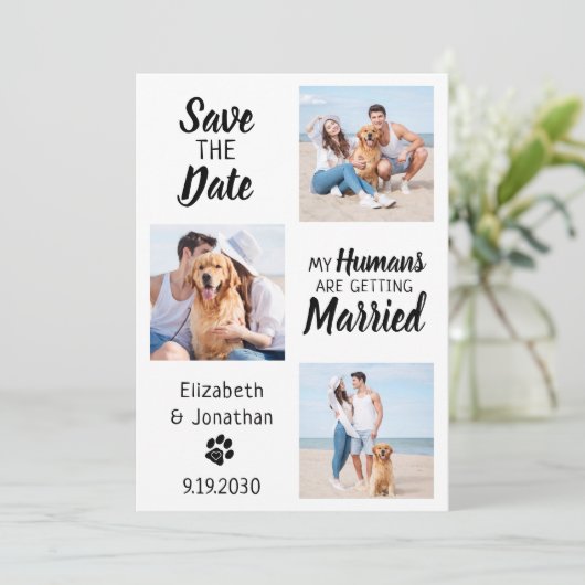 私の人間は結婚した犬の結婚写真を撮る セーブザデート (スタンド正面)