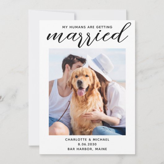 私の人間は結婚した犬の結婚写真を撮る セーブザデート (正面)