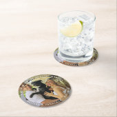 私の人間は結婚しているカスタム犬の写真 ラウンドペーパーコースター (インサイチュ)